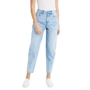 American Eagle Relaxed Mom Jean Denim Light Wash 14 S Short